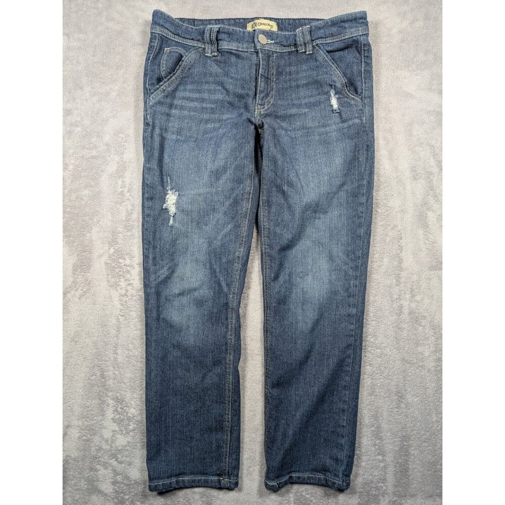 Democracy Jeans Womens Size 8 Distressed Denim Tapered Ankle Cropped Mom